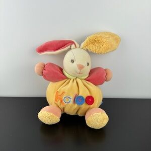 Kaloo Colors Chubby Bunny Rabbit 7" Plush Colours Yellow Pink Doudou Lapin
